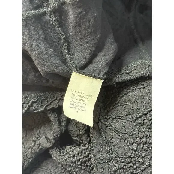 Elana Kattan Dain 3/4 Sleeve Scoop Neck Trapeze Black Dress, Size M Lagenlook - Picture 8 of 8